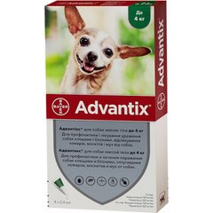 Адвантікс - засіб від бліх та кліщів для собак до 4 кг (1 піпетка)