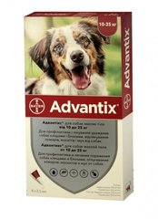 Адвантікс - засіб від бліх та кліщів для собак 10 - 25 кг (1 піпетка)