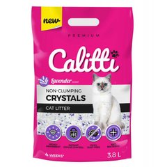 Силікагелевий наповнювач Calitti Crystals для котячого туалету, з лавандою, 3.8 л