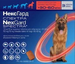 Нексгард Спектра проти паразитів для собак 30-60 кг 1 таб
