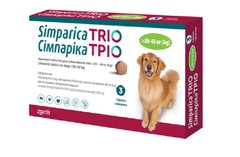 Сімпаріка Тріо 20-40 від бліх, кліщів та глистів для собак (1 таблетка)