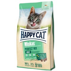 Happy Cat (Хеппі Кет) Minkas Perfect Mix - Сухий корм для дорослих котів з птицею, ягням та рибою, 10 кг