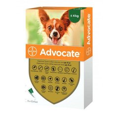 Advocate краплі для собак вагою до 4кг,1 піпетка (Bayer)